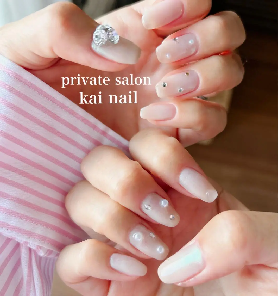 ネイル オーロラネイル グラデーション 韓国ネイル ニュアンスネイル 春ネイル Kai  nail Mayukoのネイルデザイン