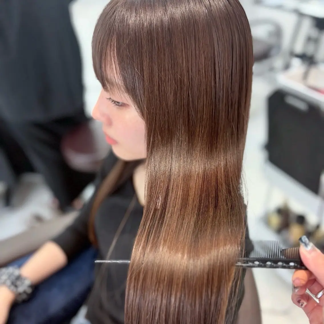 【最高級人気NO.2✨】カット+ケアカラー+髪質改善トリートメント(リピーター様+2,200)の写真