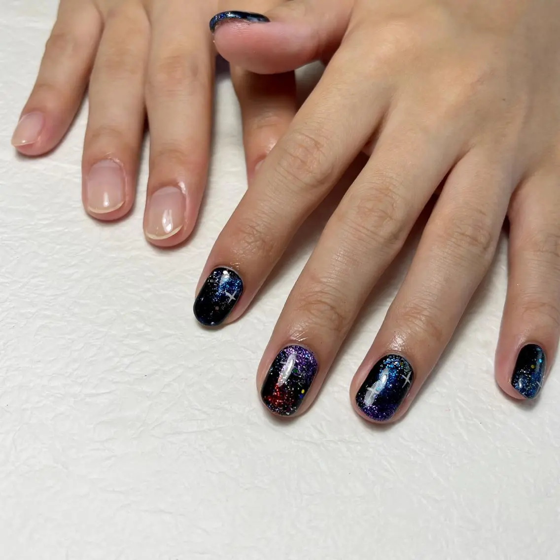 メンズ ネイル メンズ韓国風 アートネイル フットネイル ジェルネイル キラキラネイル Y nail なんば堀江店のネイルデザイン