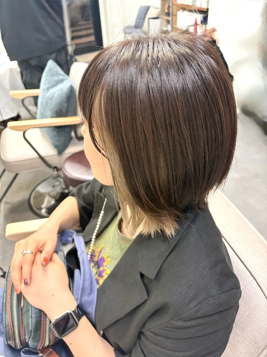 ショート カラー インナーカラー アメリラブヘアー 土屋 洋平のヘアスタイル