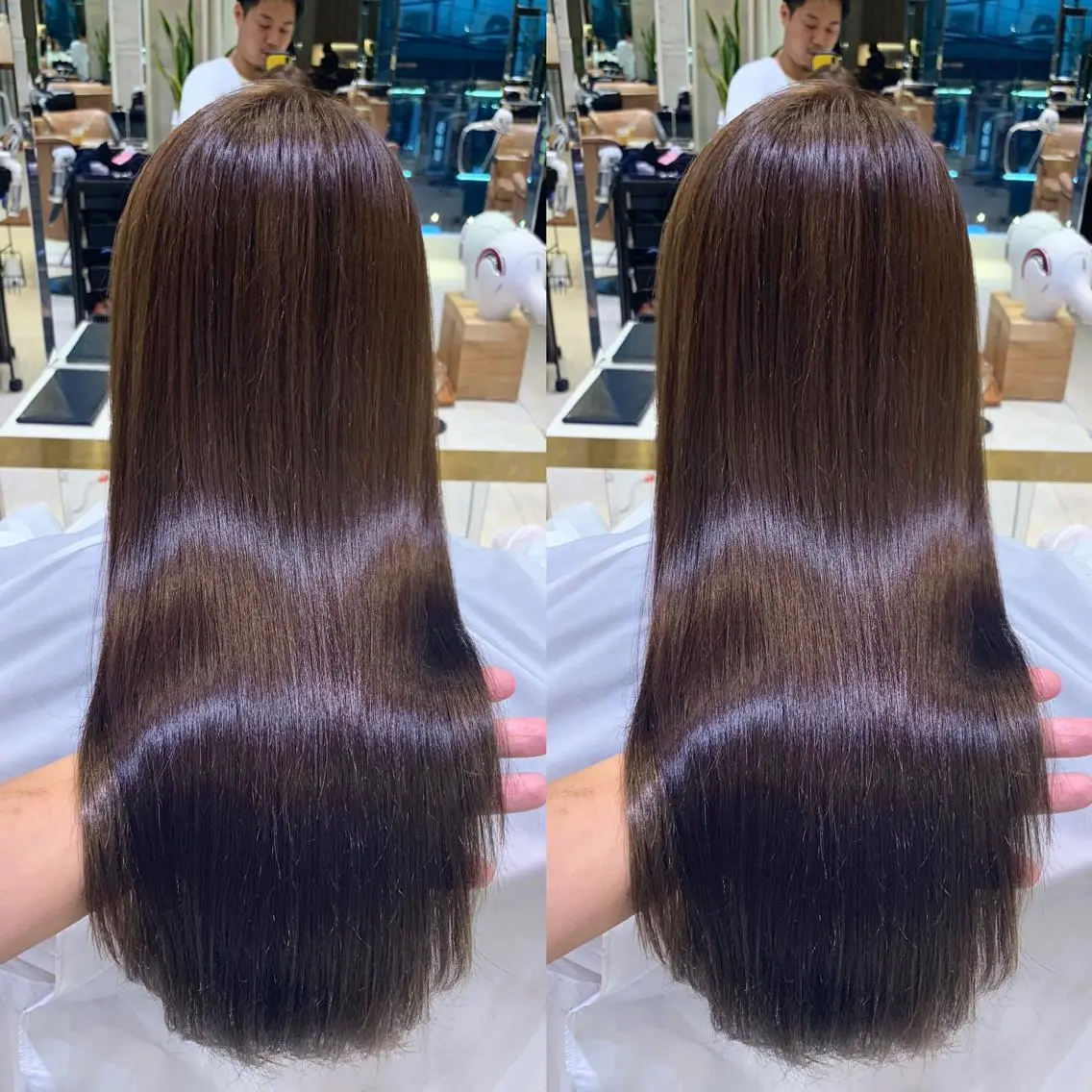ミディアム カラー 黒髪 ブルーカラー ブルーブラック インナーカラー くせ毛 カット ヘアカラー トリートメント 渋谷レイヤーカット❌ 縮毛矯正専門/武田涼のヘアスタイル
