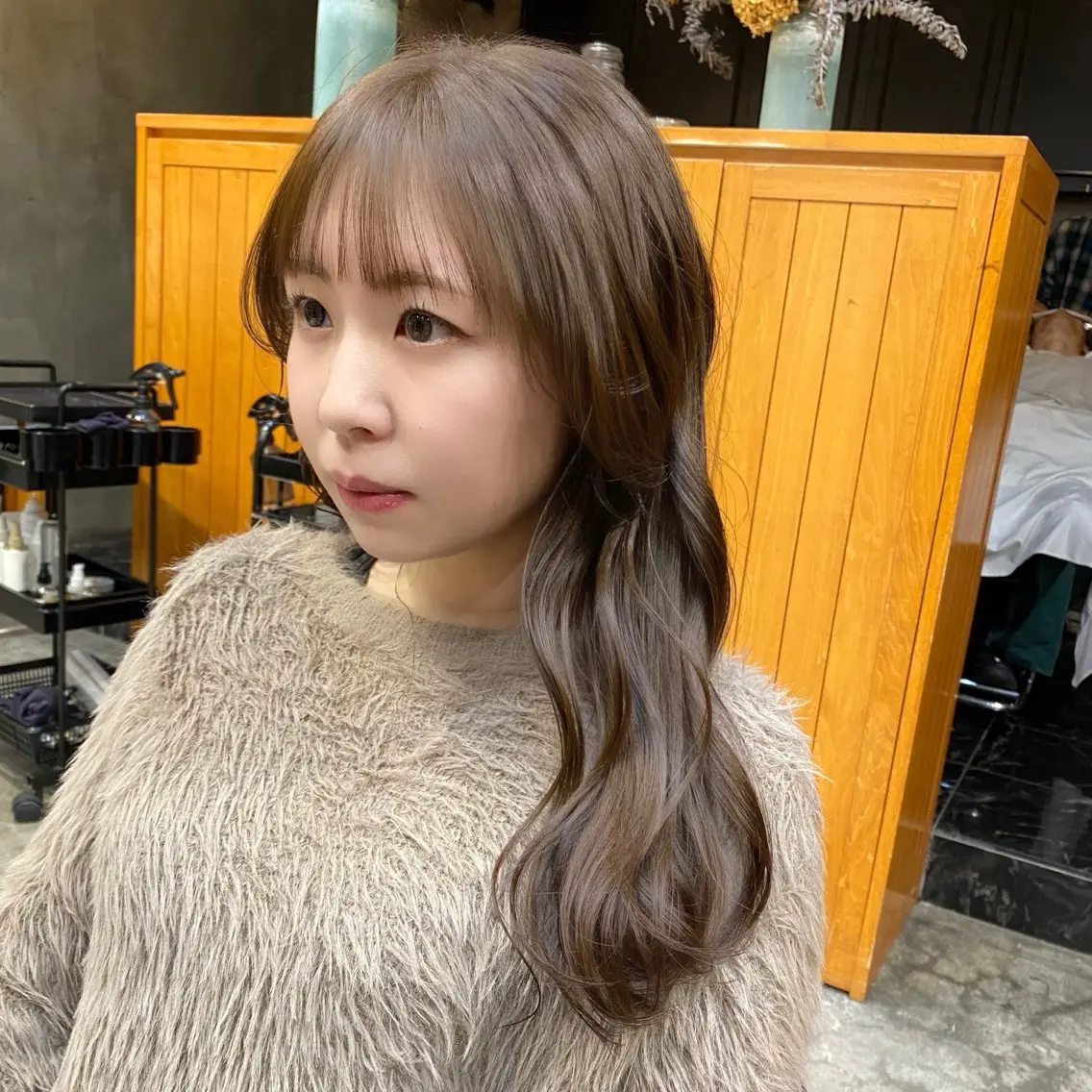 セミロング カラー ベージュカラー ブリーチ ダブルカラー ブリーチなしカラー カット ヘアカラー 透明感カラー🌿 グレージュ🐺陽介のヘアスタイル