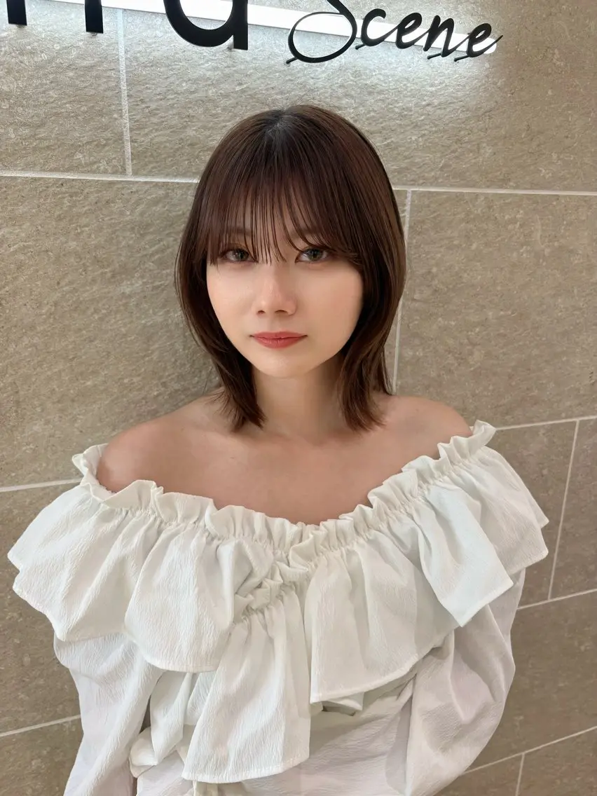 ミディアム 似合わせレイヤー🌟 巻ける縮毛矯正みつきのヘアスタイル