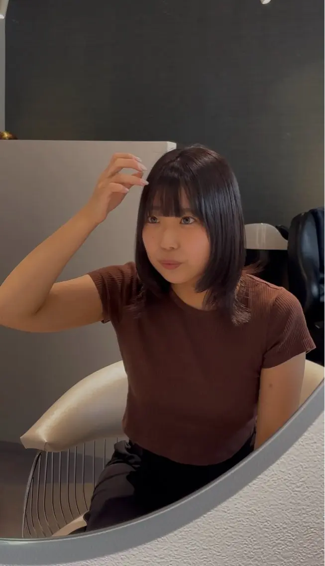 カラー ブラウンカラー ボブ カット ヘアカラー misuzu/名古屋 /酸性ストレート🎀のヘアスタイル