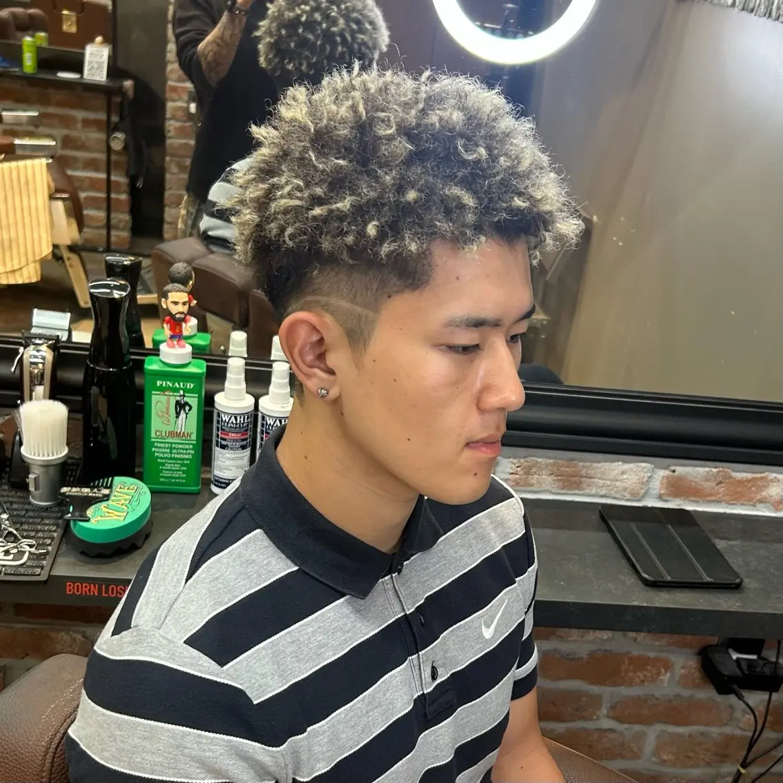 ショート パーマ メンズ メンズブリーチ カット パーマ 💈針金パーマ/ ソフトアフロ💈望愛のヘアスタイル