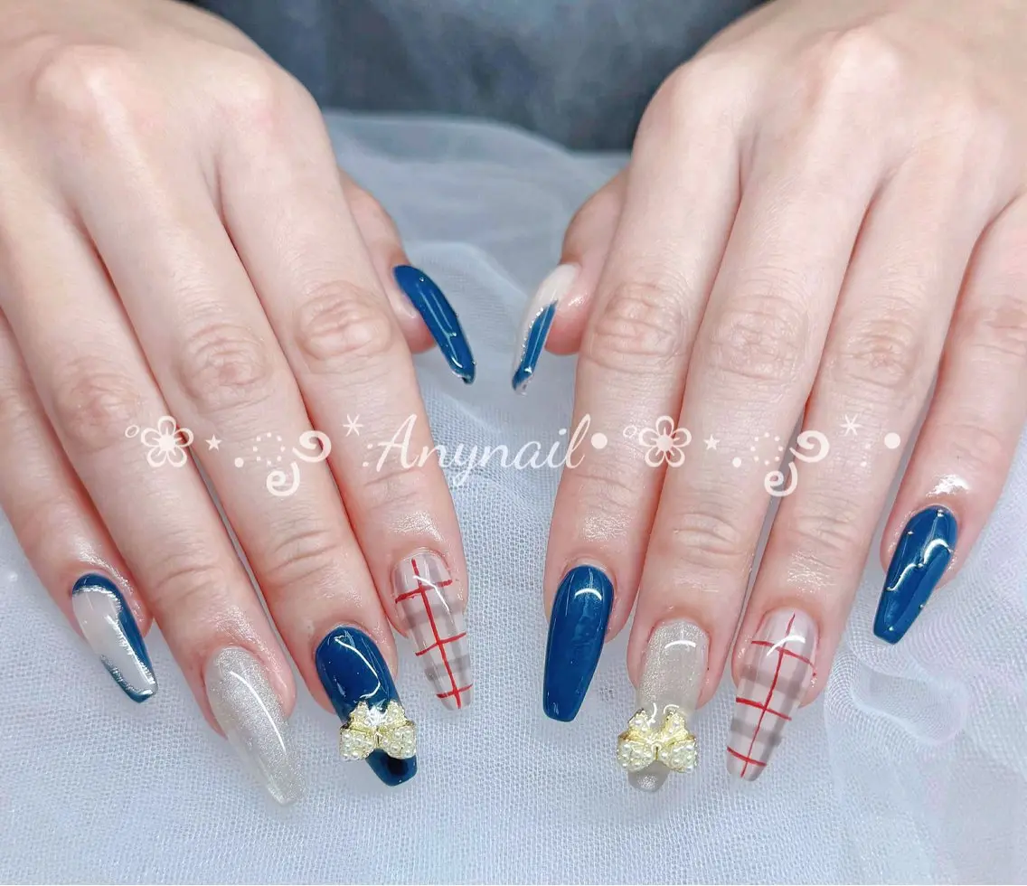 ネイル ロングネイル マグネットネイル 春ネイル 夏ネイル スーパーロングネイル ハンドネイル Any nail新大久保店のネイルデザイン