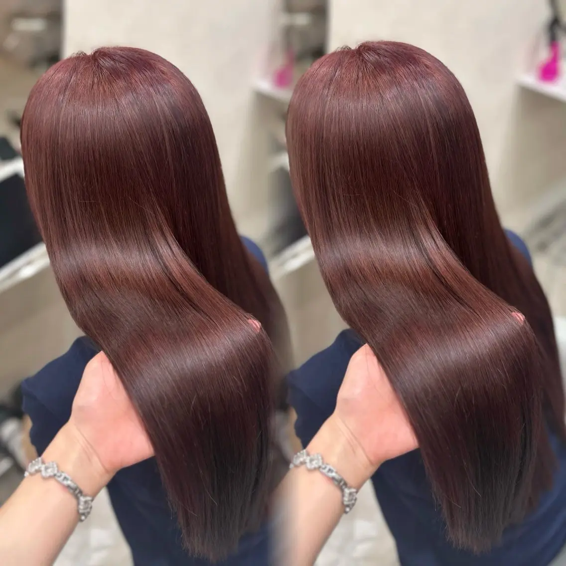 ロング カラー ブリーチ 透明感カラー ダブルカラー ハイトーンカラー ラベンダーカラー 💘Rei💘透明感 艶カラー/新宿のヘアスタイル