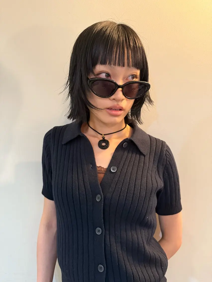 ミディアム ワンレンボブ ボブ 髪質改善 シャギー カット ヘアカラー 林 コウセイ【三軒茶屋】のヘアスタイル