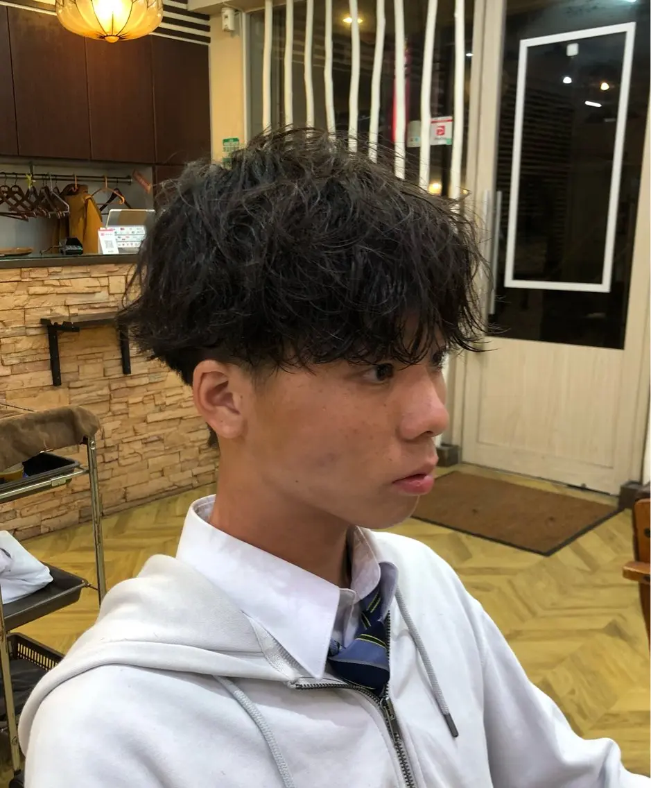 メンズカット+パーマ+眉カットの写真