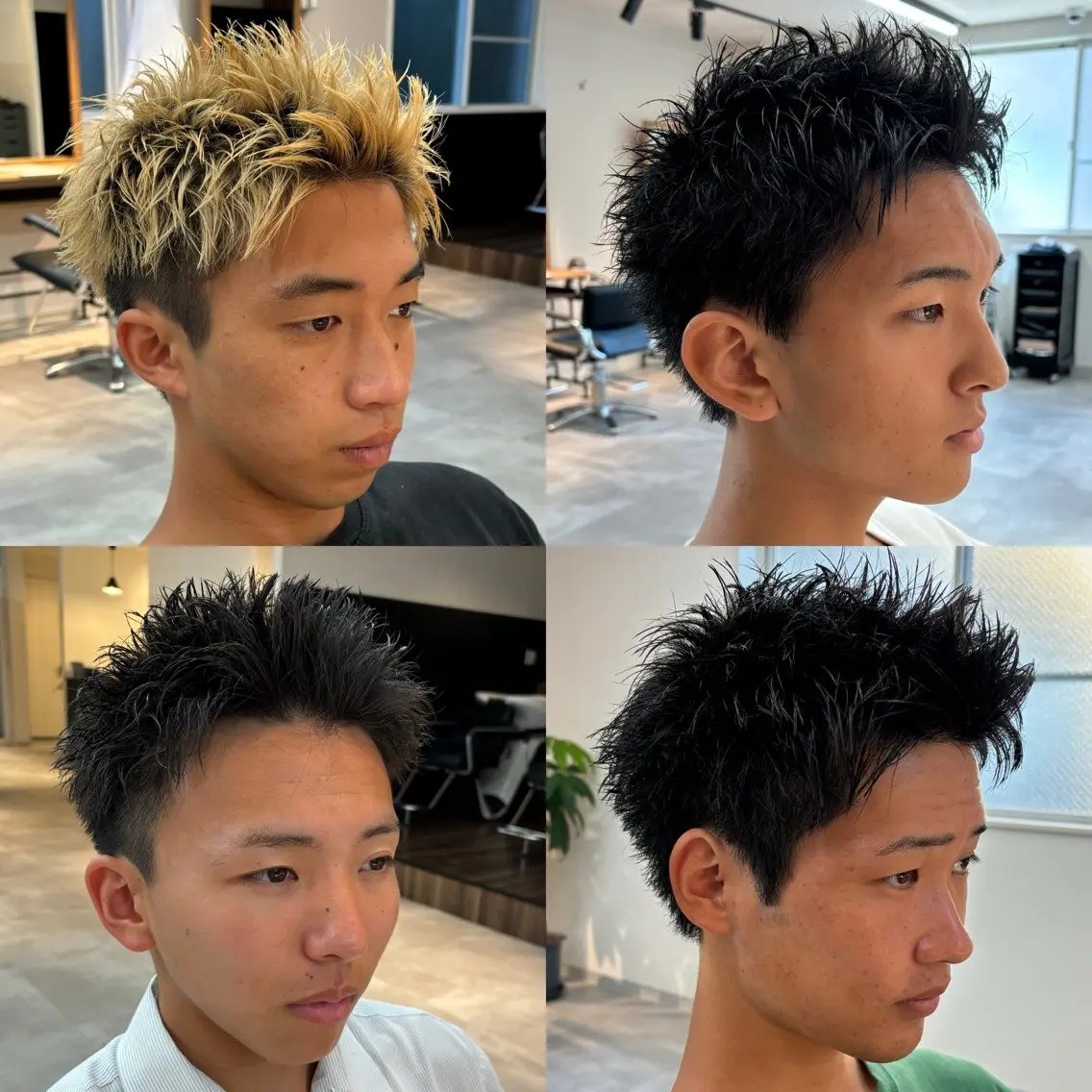 メンズ スパイキーショート 保立フェザーパーマ 大人メンズヘア船橋駅のヘアスタイル