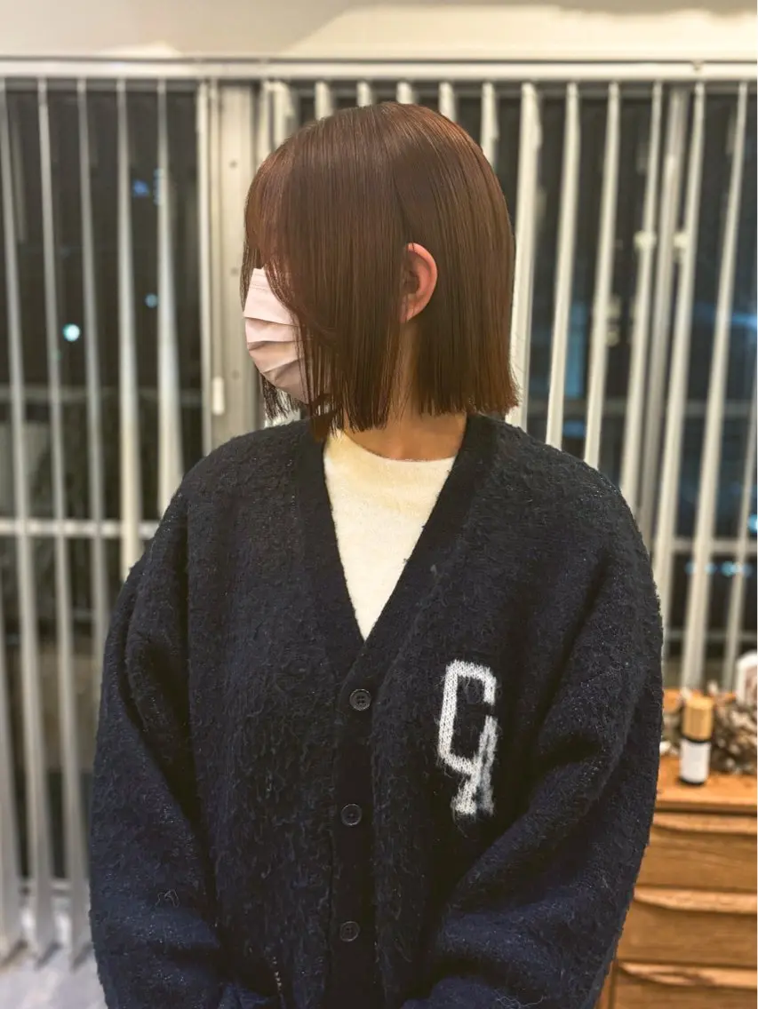 ショート カット ヘアカラー トリートメント 中目黒ブリーチカラー ボブ橋本青輝のヘアスタイル