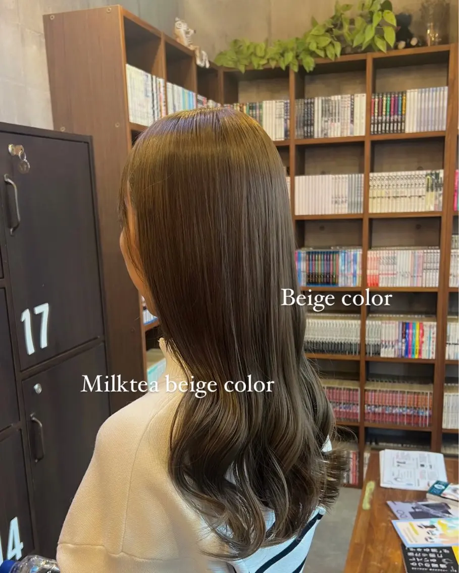 セミロング カラー ベージュカラー ブリーチ ミルクティーベージュ ブリーチなしカラー ヘアカラー トリートメント 韓国・ナチュラル特化 naoki.のヘアスタイル