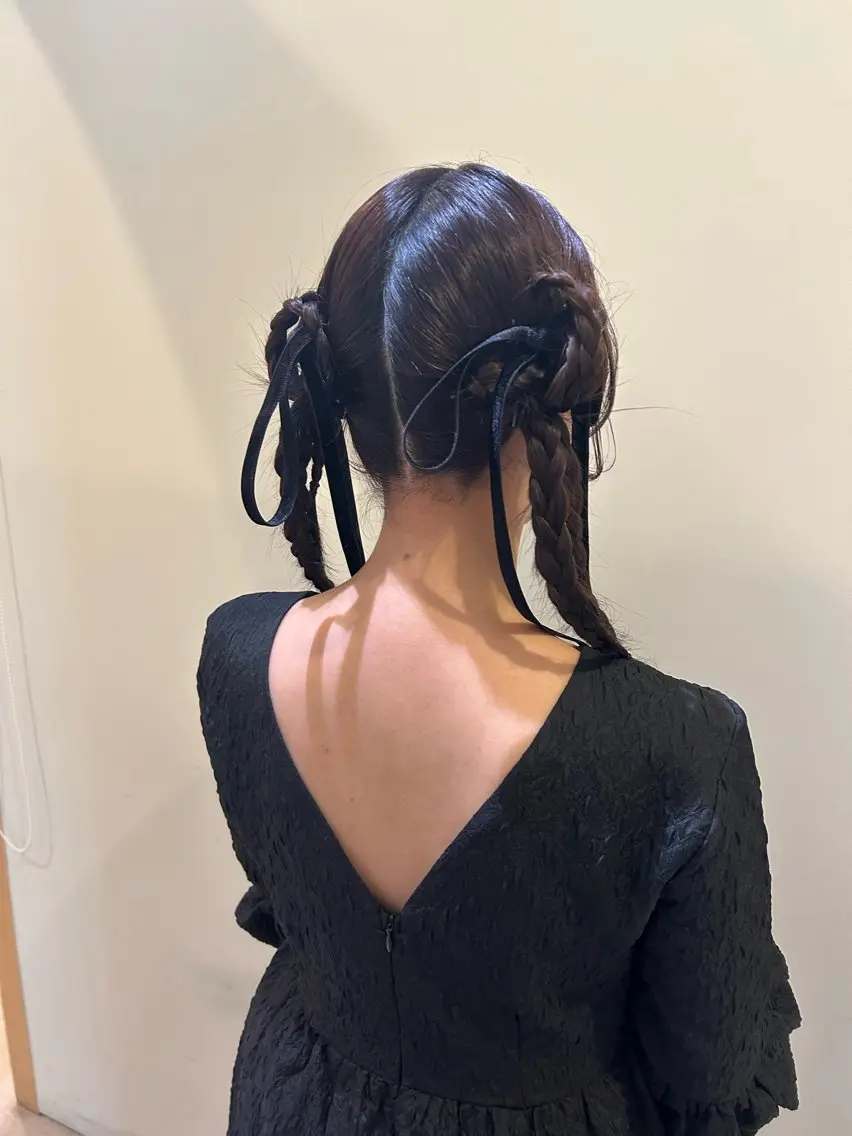 ロング ヘアアレンジ ヘアセット ボウ🪞ヘアセット /メイク/マツパのその他イメージ