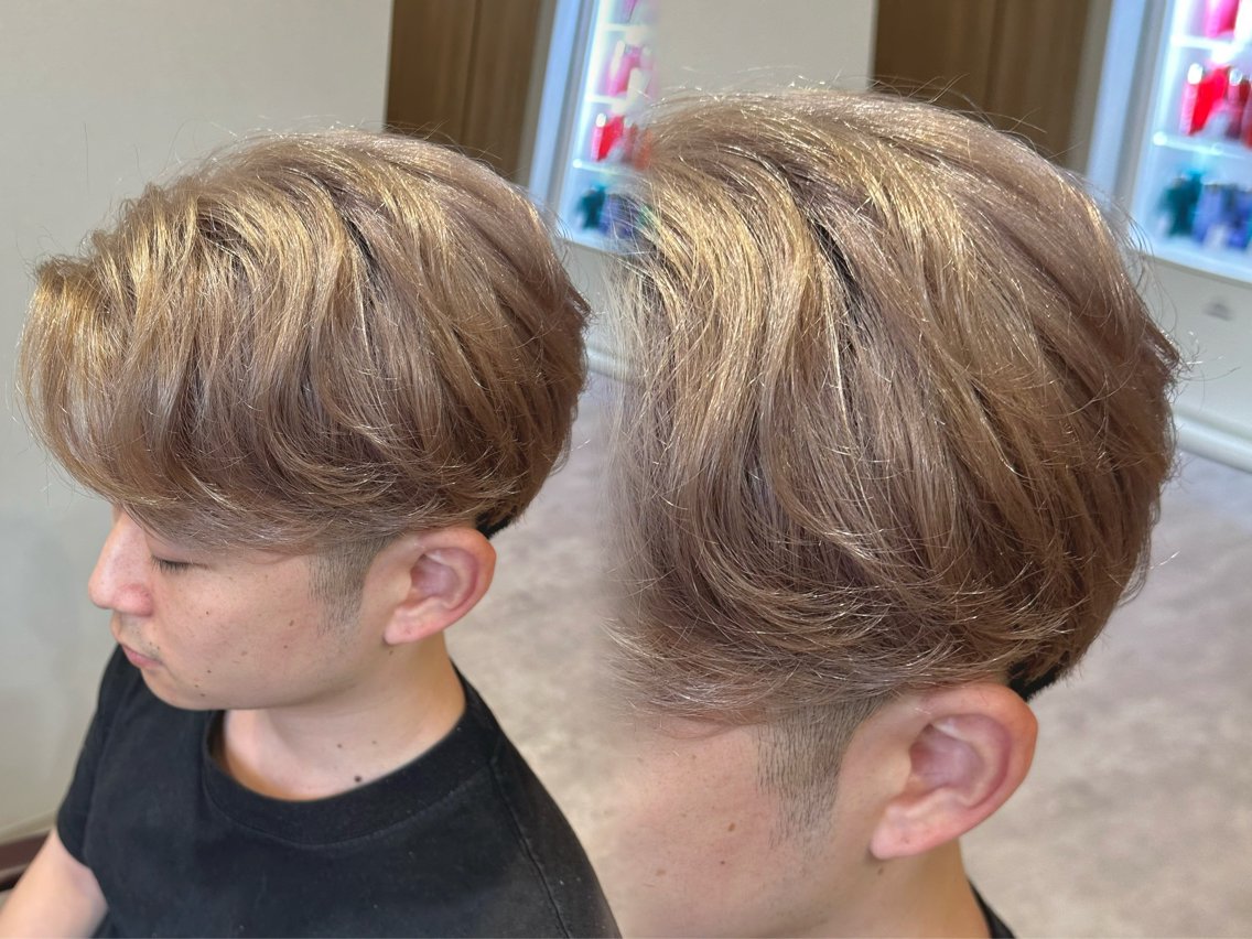 メンズ メンズブリーチ メンズハイトーン カット ヘアカラー トリートメント IROWどうもん店 /まゆなのヘアスタイル