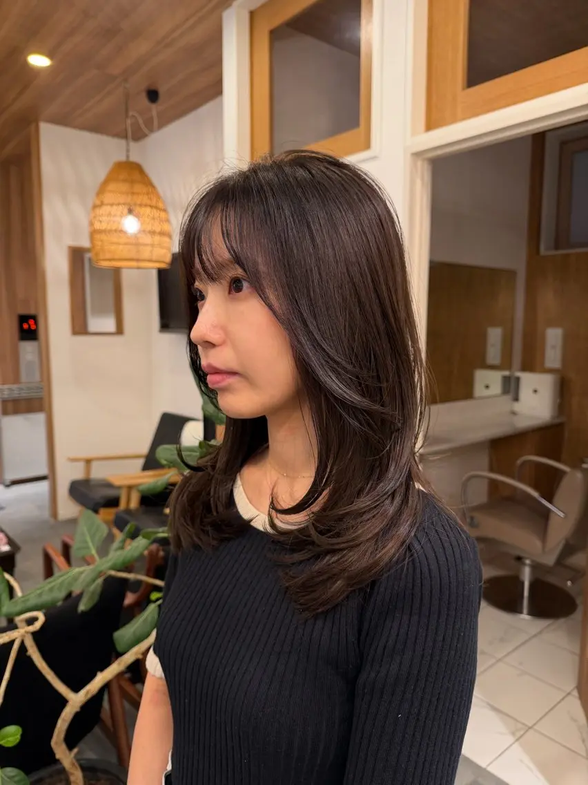 ミディアム カラー 髪質改善 レイヤーカット トリートメント レイヤーカット |新宿|樽見琴里のヘアスタイル