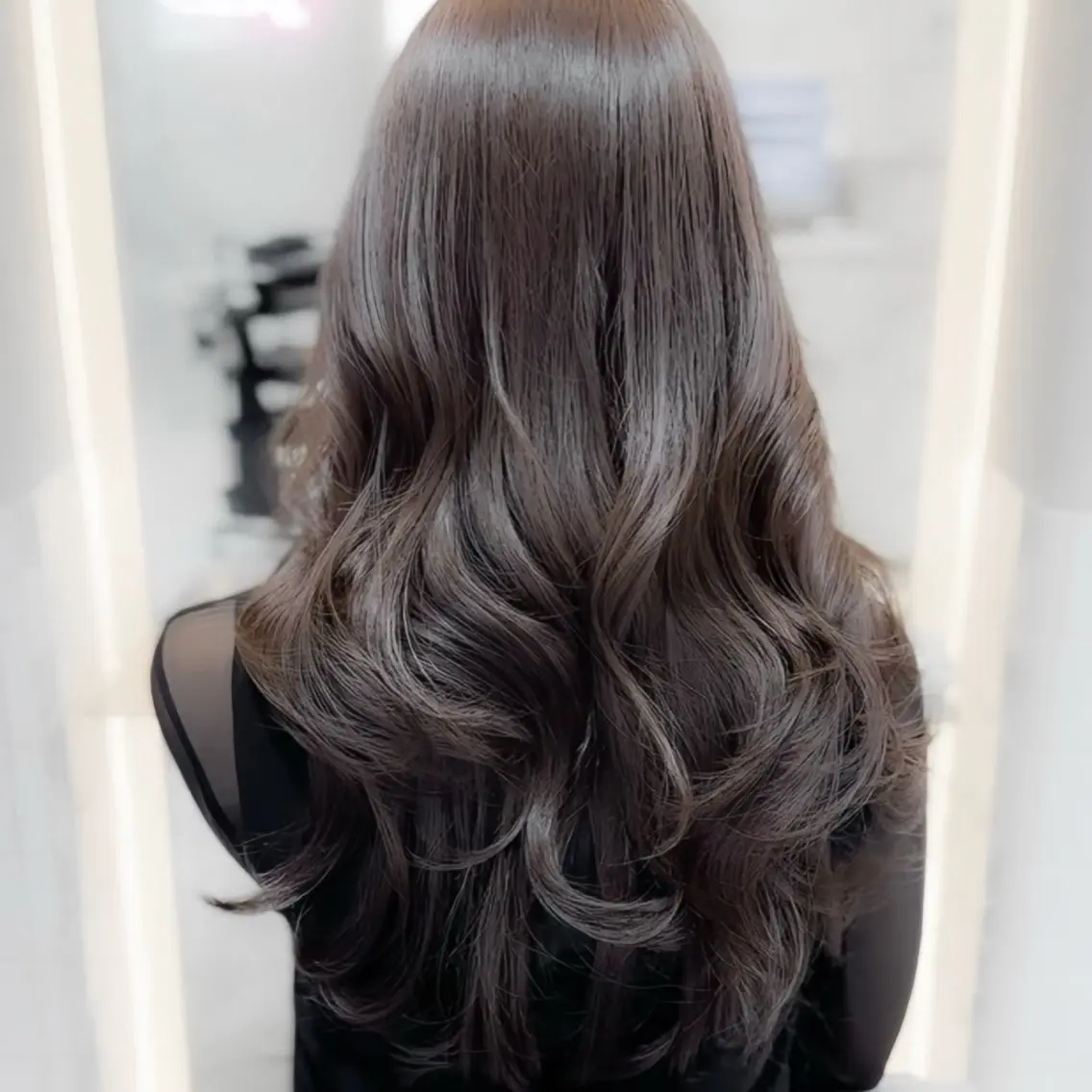 ロング カラー ヘアアレンジ ブラウンカラー チョコレートブラウン 透明感カラー 韓国風ヘア レイヤーカット 韓国ヘア/ロー レイヤー/Rumiのヘアスタイル