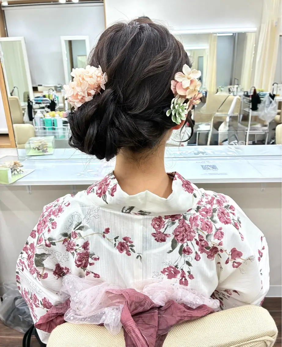 ロング ヘアセット YUMEYAKATA 五条店のヘアスタイル