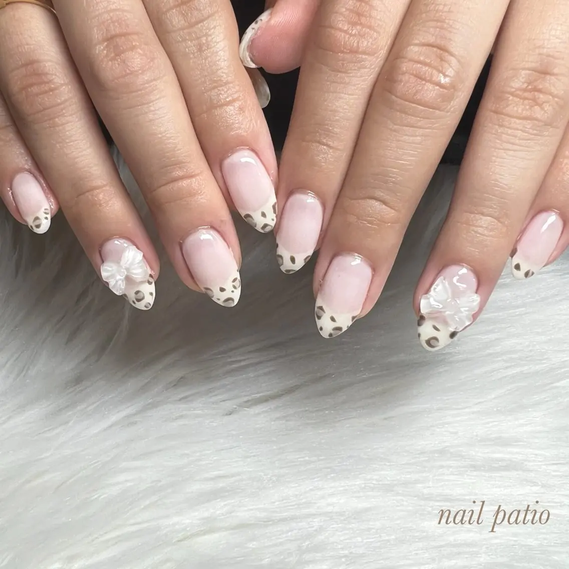 ネイル アニマル柄 フレンチネイル nail patio ももかのネイルデザイン