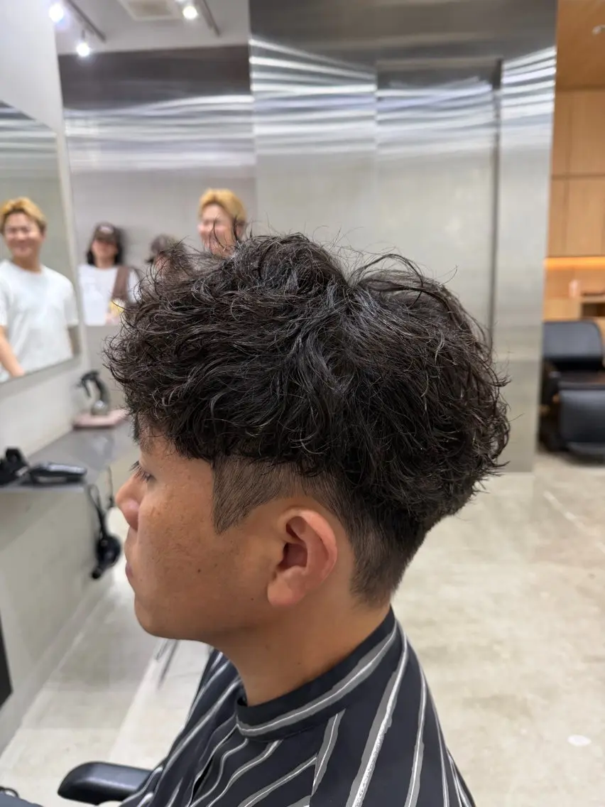 ショート パーマ メンズ カット パーマ fifth天神 パーマ特化/石橋航海のヘアスタイル