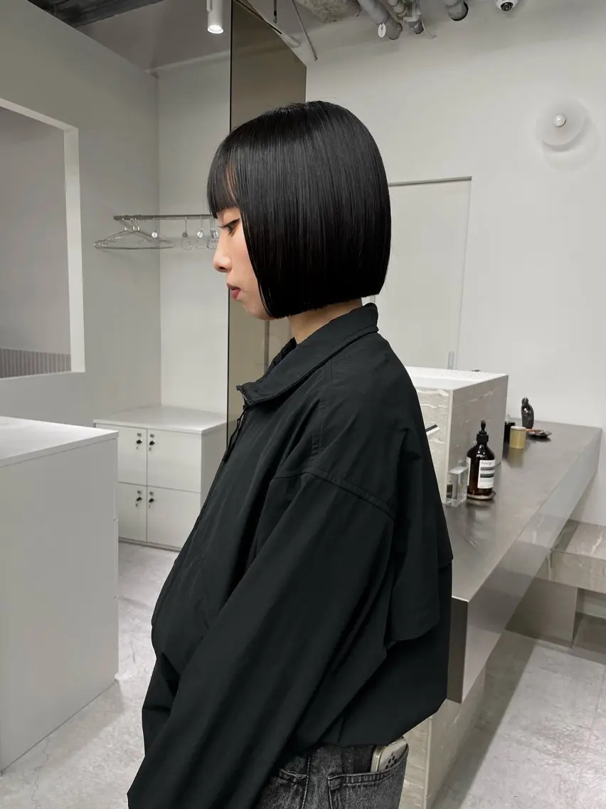 ミディアム ボブ HARUKA/原宿 ショートカットモデルのヘアスタイル