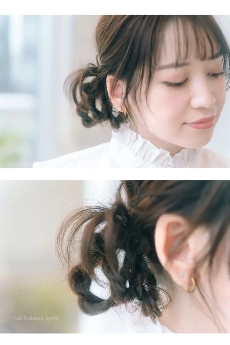 (早朝ヘアーセット)結婚式、イベントにヘアメイクアレンジ致しますイベントを楽しみましょう(9:00​〜​10:00)の写真