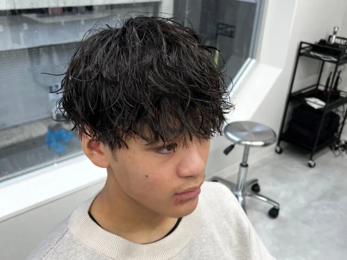 ショート パーマ メンズ カット パーマ ヘアセット 垢抜けメンズパーマ/ だいち先輩のヘアスタイル