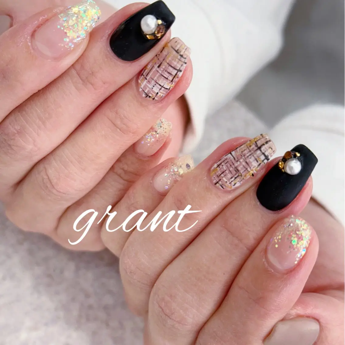 ネイル ツイードネイル nailsalon grantのネイルデザイン
