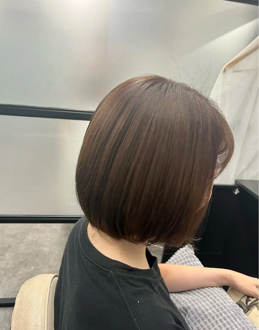 ショート ボブ カット ヘアカラー ヘッドスパ えぞう さおりのヘアスタイル