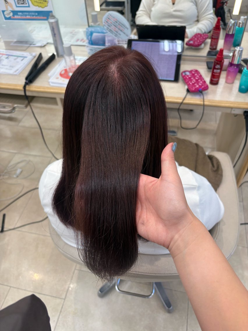 ミディアム ヘアカラー ブリーチなし透明感/ 韓国/平塚のヘアスタイル
