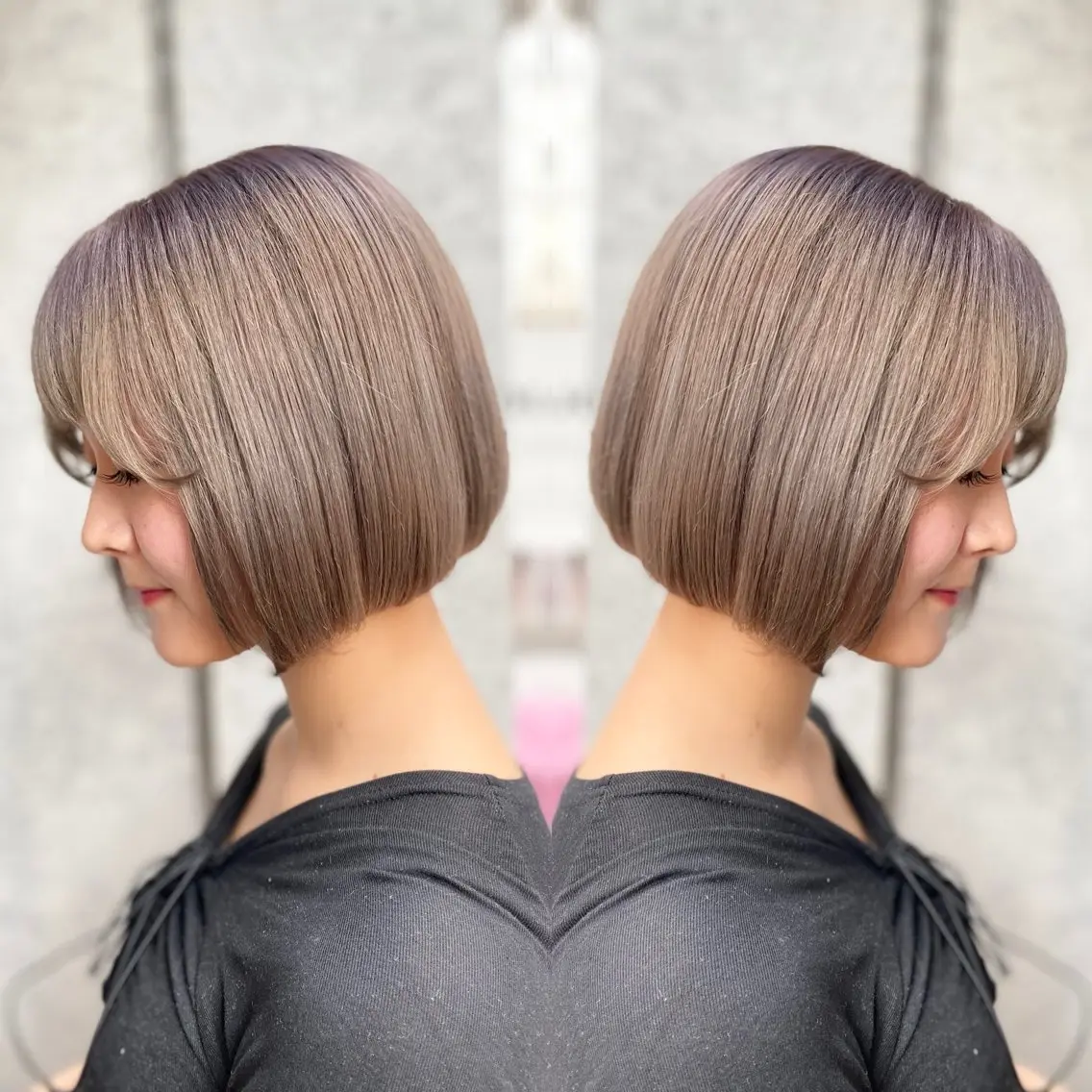 ミディアム カラー パーマ ヘアアレンジ ショートボブ アッシュ バレイヤージュ ベージュカラー ブリーチ ヘアカラー トリートメント 👑指名率No.1 👑坂口飛翔のヘアスタイル