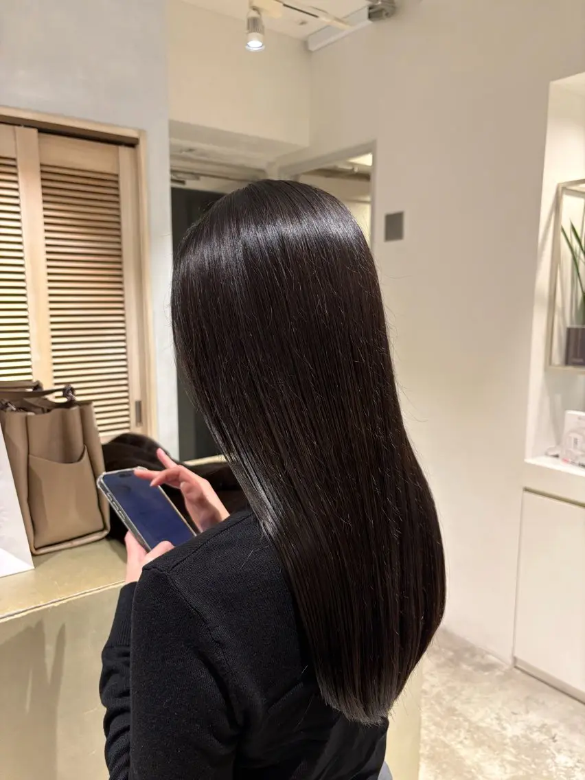 ロング パーマ ストレートパーマ 縮毛矯正 SHEA /縮毛矯正 イソダハルカのヘアスタイル