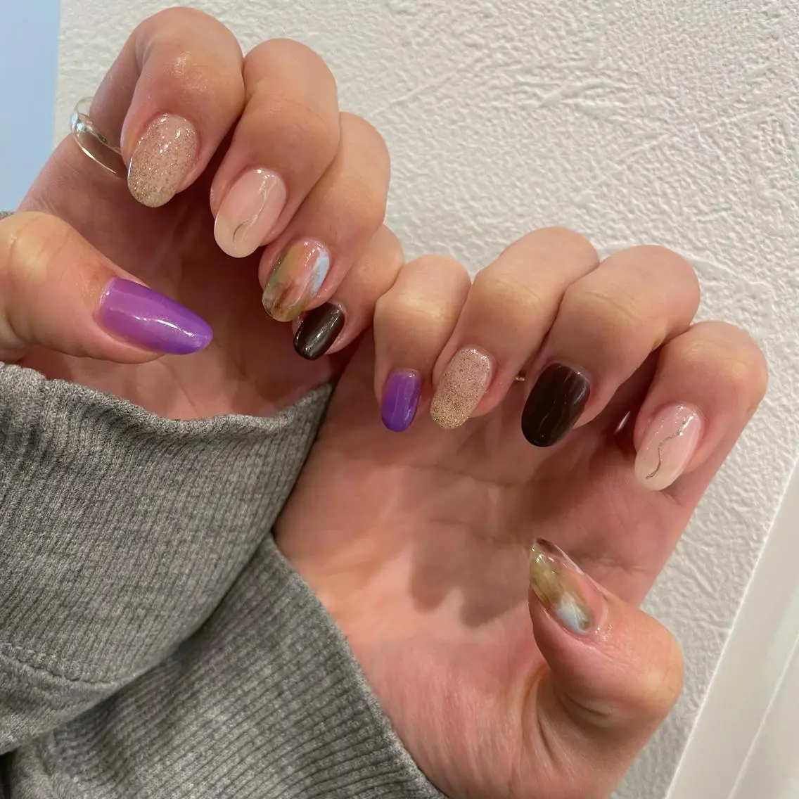 ネイル 持ち込み ニュアンスネイル ハンドネイル MIUNail YUMIのネイルデザイン