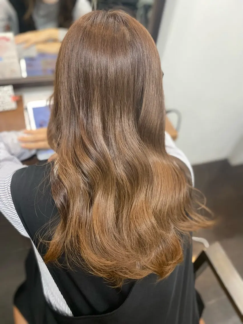 ロング カラー 韓国風ヘア 透明感カラー名駅 名駅みゆのヘアスタイル