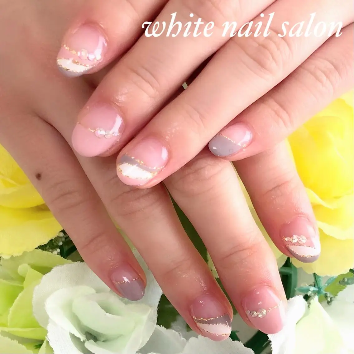 ネイル アートネイル フレンチネイル ジェルネイル ハードジェル 持ち込み ハンドネイル white nail salonのネイルデザイン