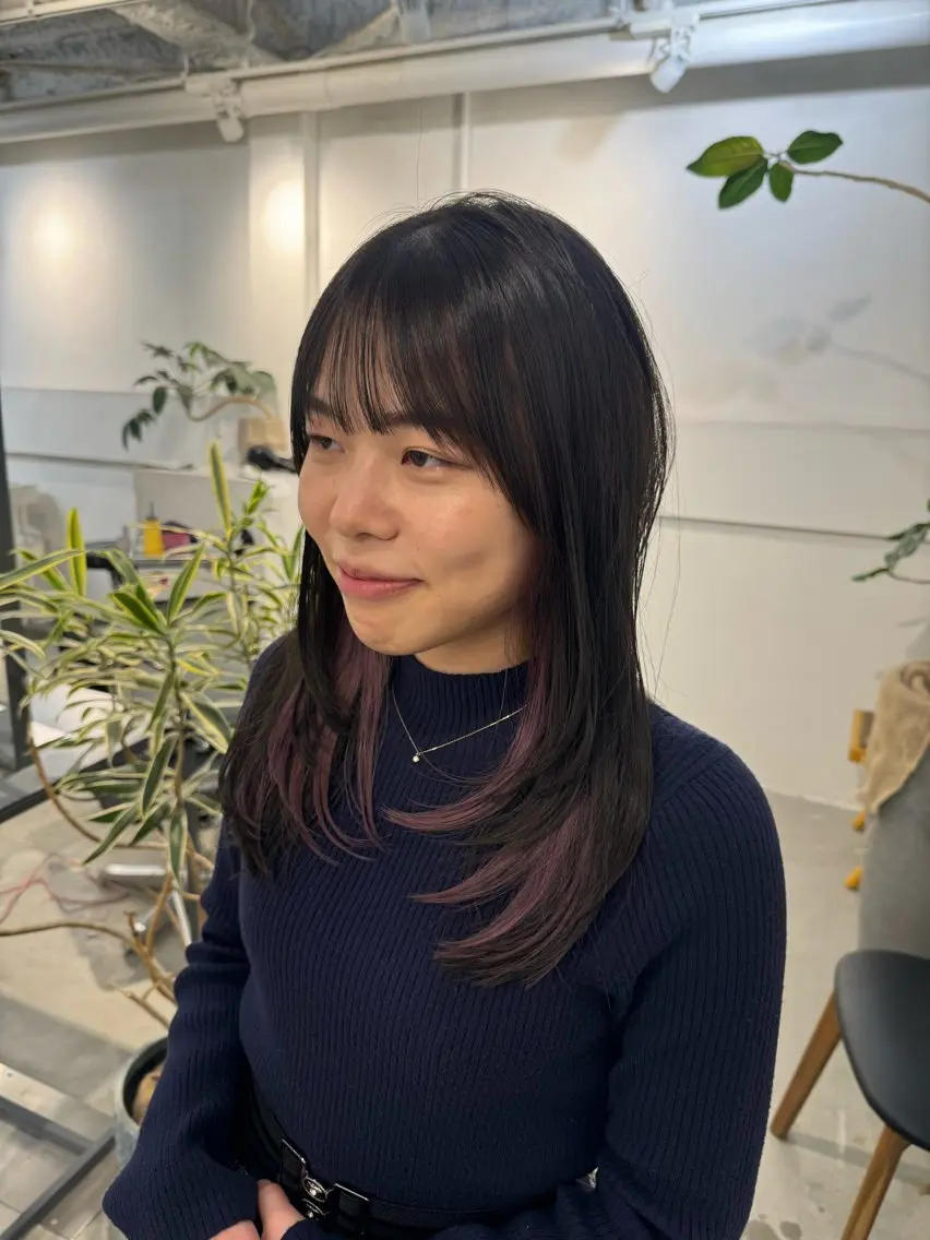 セミロング カット ヘアカラー トリートメント 新宿/顔周りカット +レイヤー=しずく♩のヘアスタイル