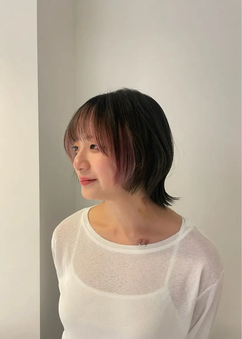 ショート カラー ブリーチ デザインカラー ハイトーンカラー 顔周りカット ヘアカラー 🎨透明感カラー/ ハイライト/近藤怜那のヘアスタイル