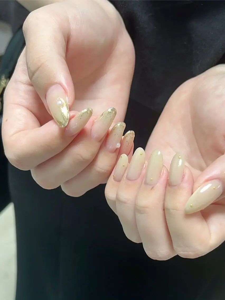 ネイル ゴールド ハンドネイル peTiT minamiのネイルデザイン