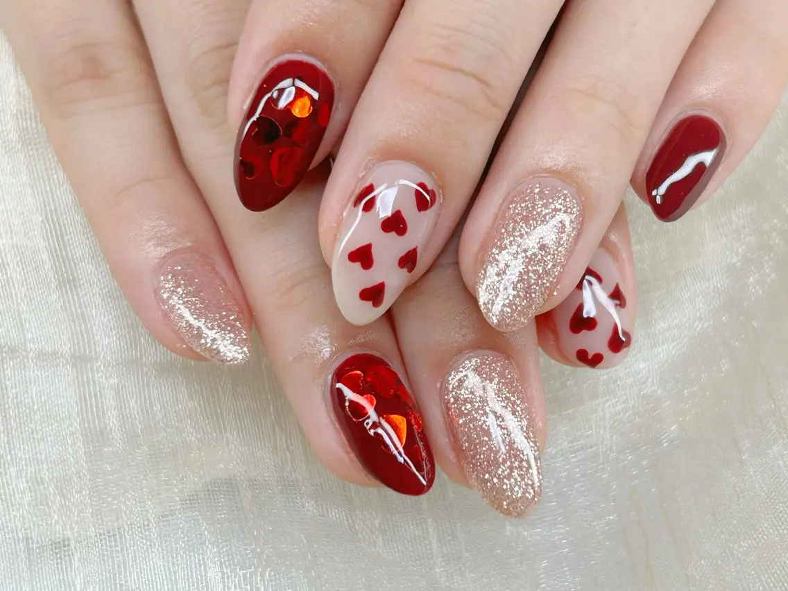 ネイル アートネイル 成人式 長さ出し フットネイル ハート ハンドネイル Lino Nailのネイルデザイン