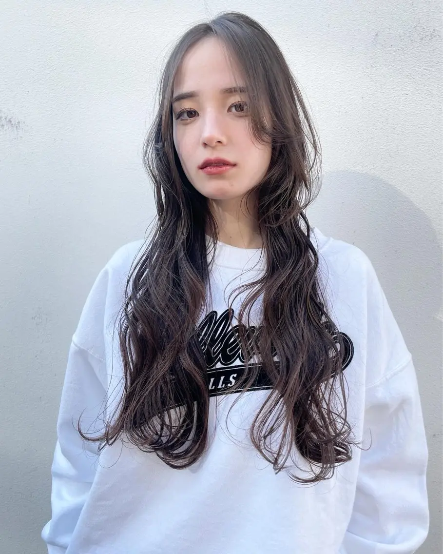 ロング カラー カット ヘアカラー トリートメント 嶋佐 昌大 シマサマオのヘアスタイル