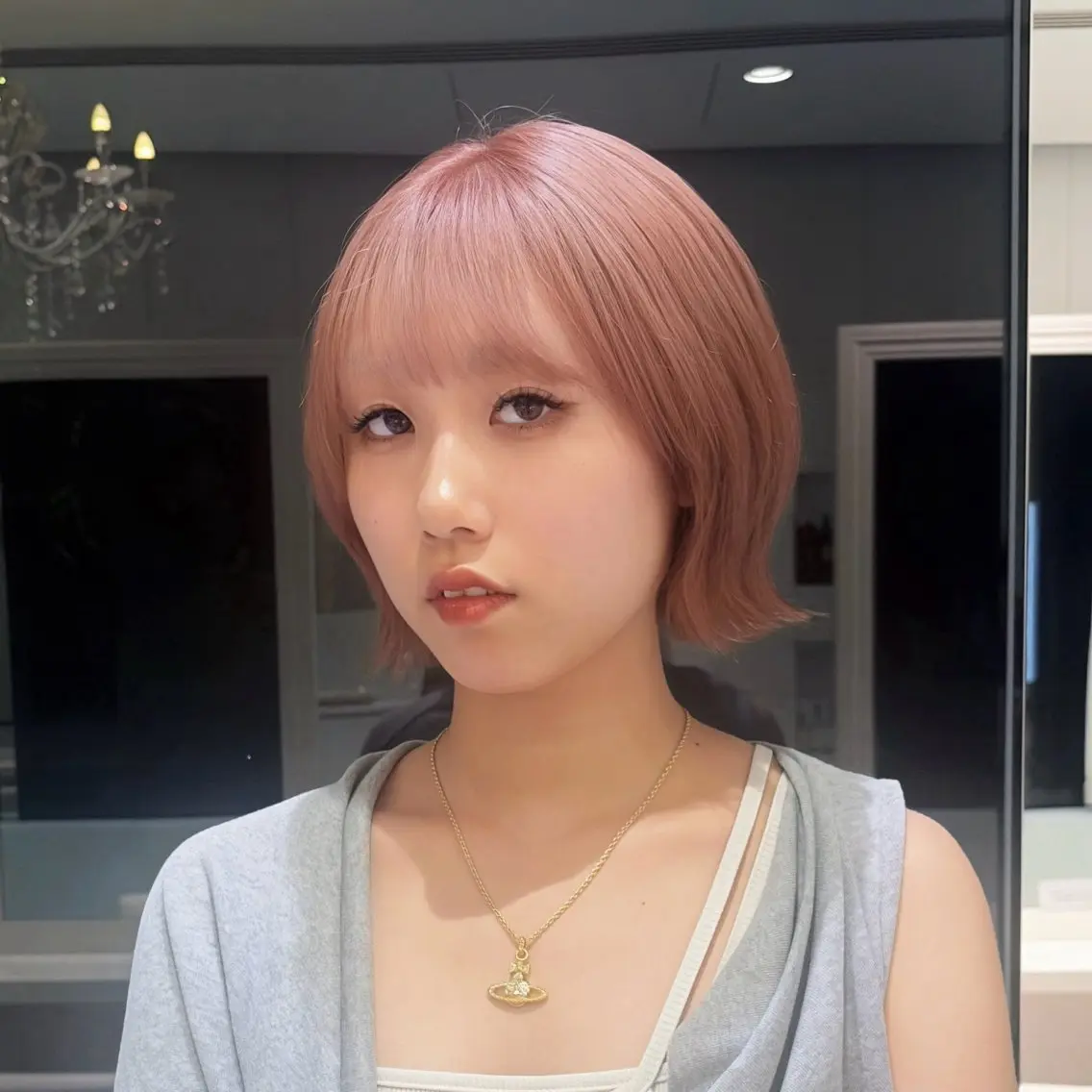 カラー ベージュカラー ピンクカラー ピンクベージュ 松本 心海のヘアスタイル