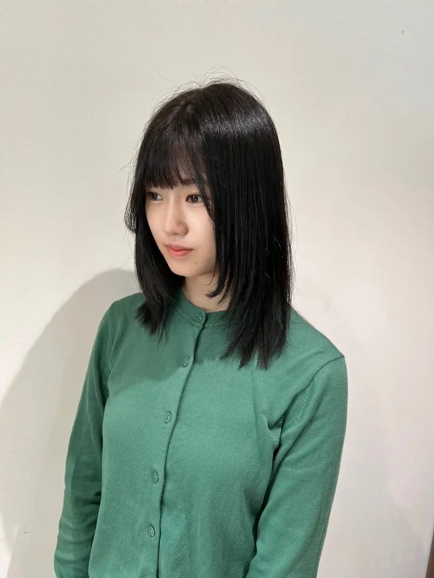 ミディアム カラー カット ヘアカラー トリートメント 💗渋谷/韓国/レイ ヤー顔周りSayaのヘアスタイル