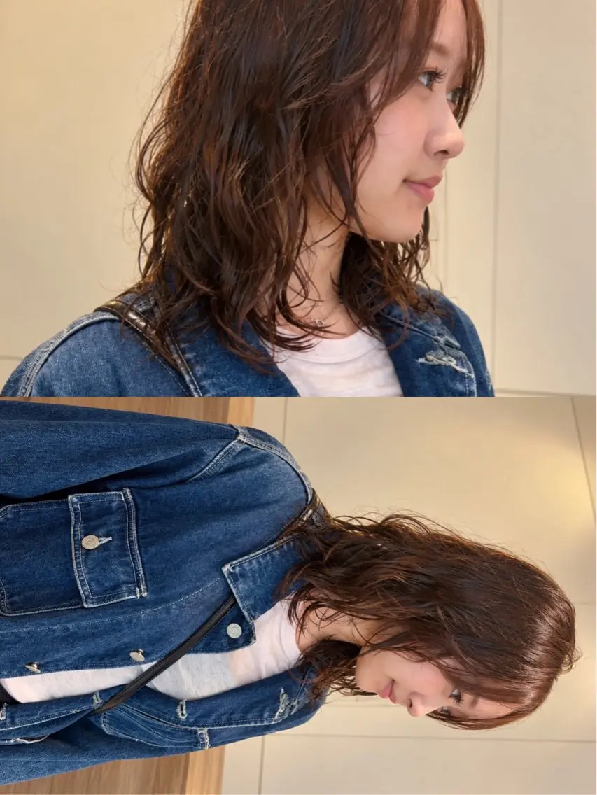 セミロング ヘッドスパ レイヤー/パーマ/ kanahaʚଓ⋆のヘアスタイル