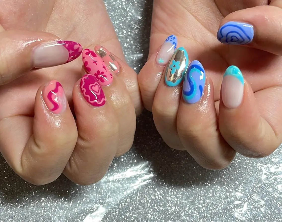 ネイル ハンドネイル VIERU 🌈🎀💖のネイルデザイン