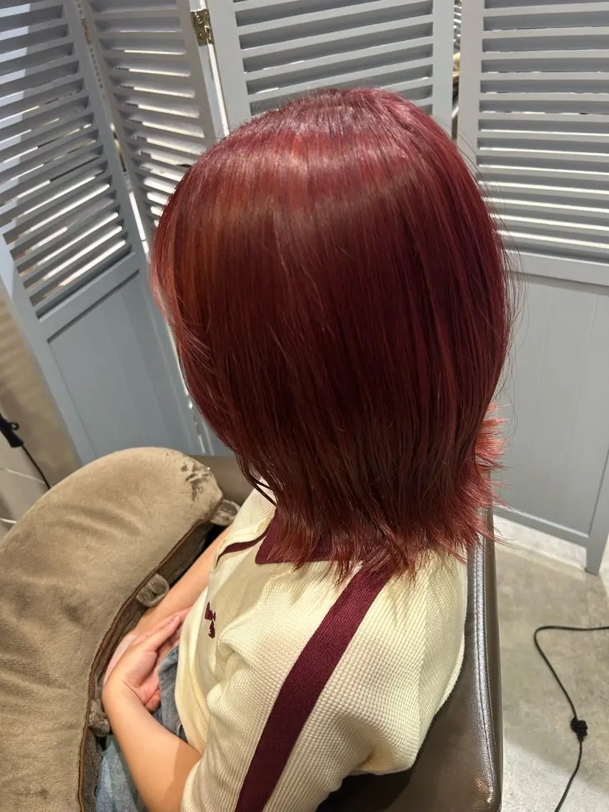 ミディアム カット ヘアカラー トリートメント SUGAR/ソウ みたけのヘアスタイル