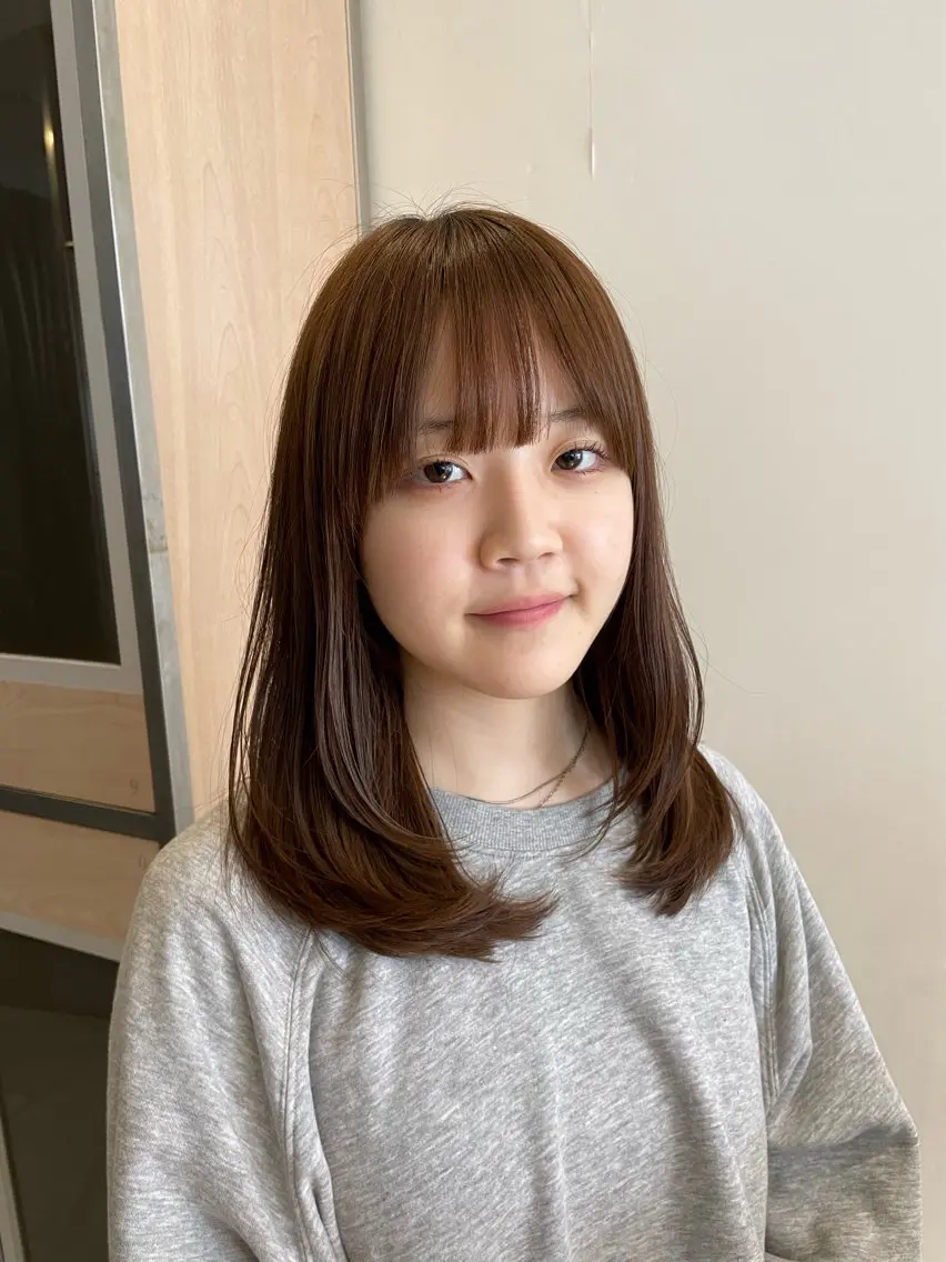 セミロング カラー ヘアアレンジ カット ヘアカラー ヘアセット 艶髪/レイヤーカット 🐣misakiのヘアスタイル