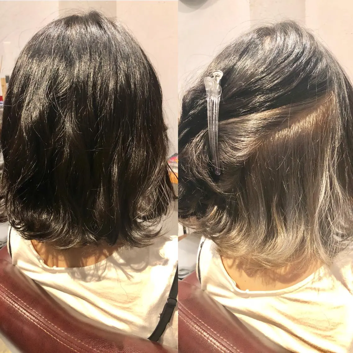 ミディアム カラー グレージュ インナーカラー カット ヘアカラー Hair salon The hiveのヘアスタイル