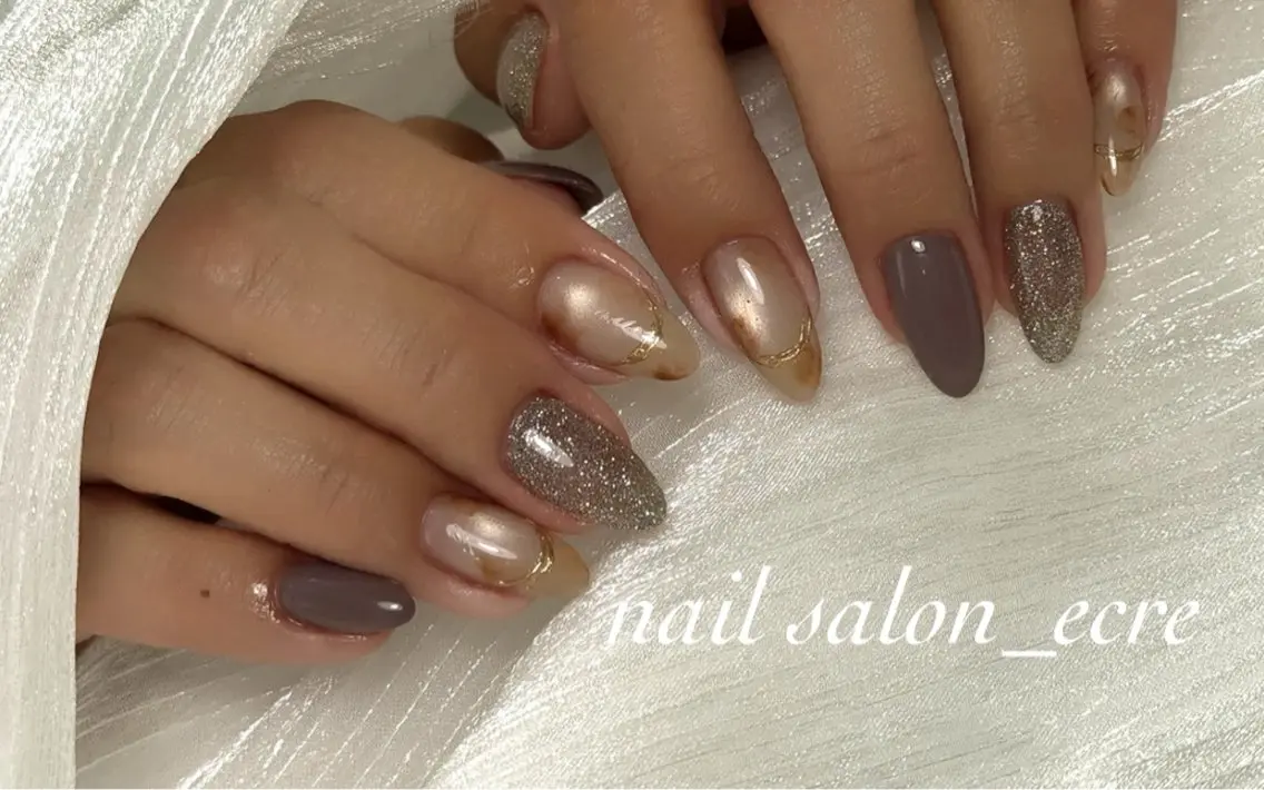 ネイル 持ち込み ハンドネイル フットネイル nail salon _ecreのネイルデザイン