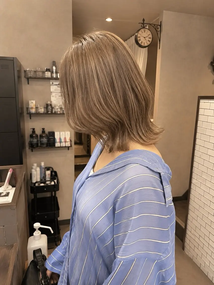 ミディアム ヘアカラー silk🐶 ayaneのヘアスタイル