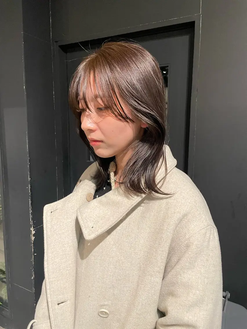ミディアム カラー 透明感カラー オリーブカラー ハナ🌼 梅田/ボブ/パーマのヘアスタイル