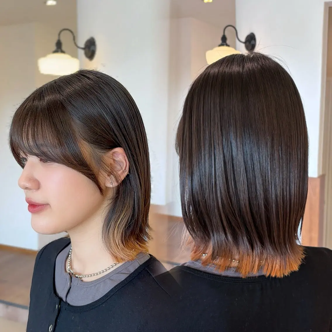 ミディアム トリートメント ヘアカラー 髪質改善/縮毛矯正 透明感カラー/スバルのヘアスタイル
